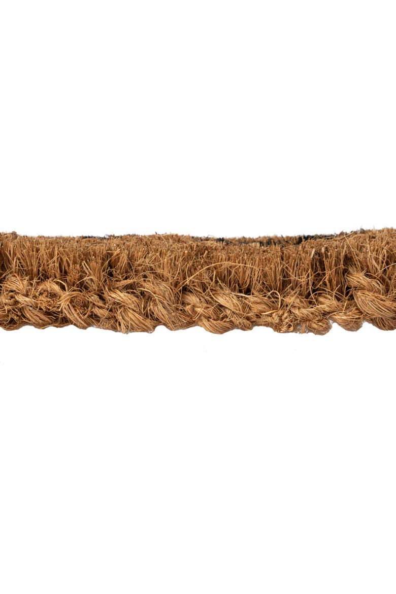 "Bonjour/Au Revoir" Rectangle Coir Doormat, Alternate, color, Natural