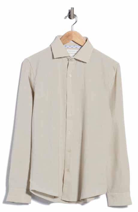 Mélange Long Sleeve Button-Up Shirt