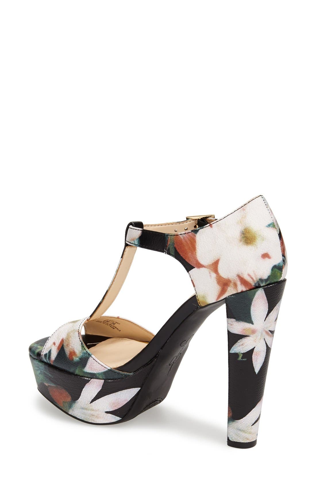 'Adelinah' T-Strap Platform Sandal, Alternate, color, BLACK MULTI