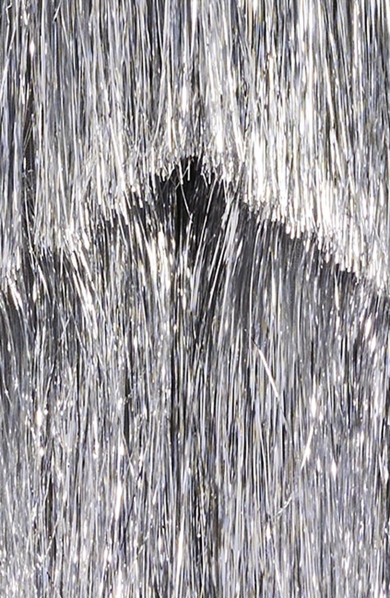 SHO by Tadashi Shoji Metallic Fringe Dress, Alternate, color, Platinum