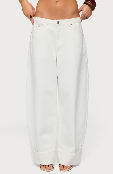 Kella Low Rise Baggy Cuffed Wide Leg Jeans