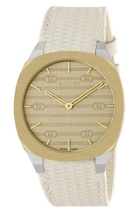 25H Leather Strap Watch Watch, 34mm