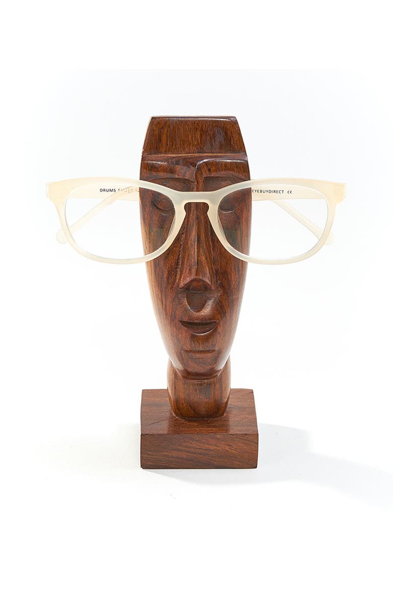 Face Glasses Holder Stand, Main, color, Brown