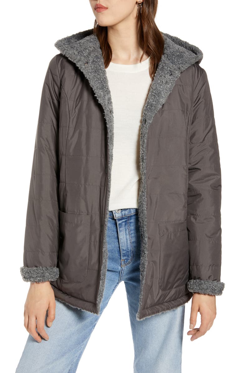 Halogen<sup>®</sup> Reversible Faux Fur Hooded Coat, Alternate, color,