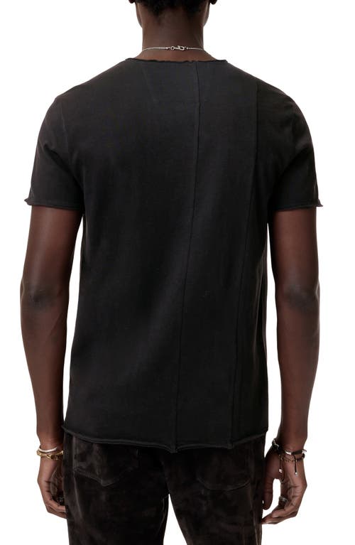 John Varvatos Raw Edge Organic Cotton Graphic T-shirt In Black