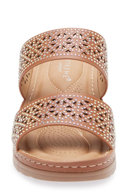 Extreme By Eddie Marc Rhinestone Studded Wedge Sandal
