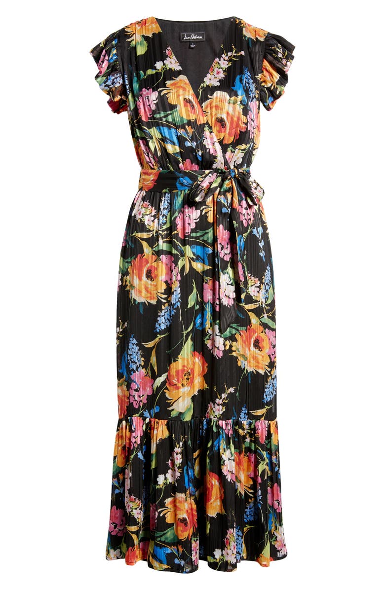 Sam Edelman Sam Edlelman Floral Faux Wrap Midi Dress, Alternate, color, 