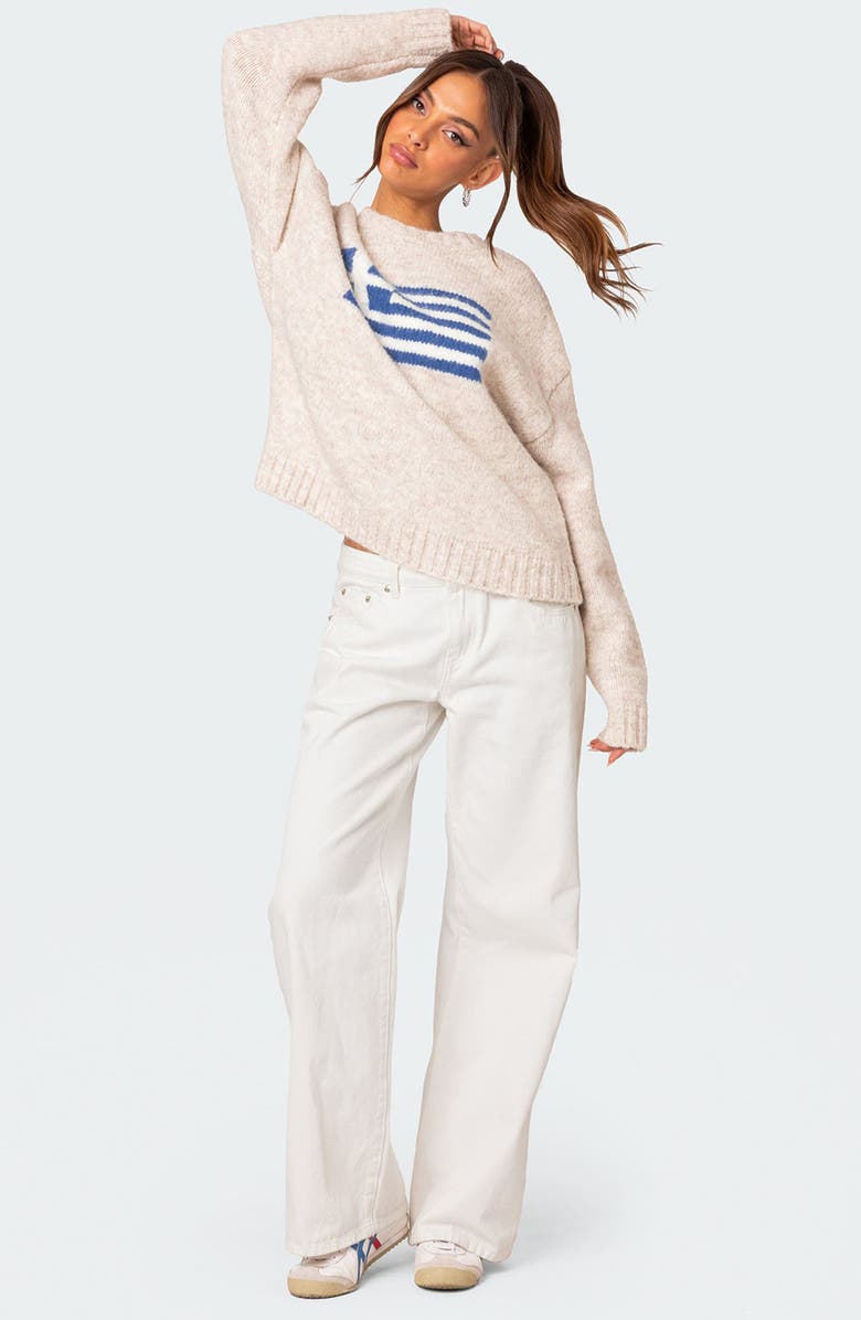 EDIKTED Greece Oversize Chunky Sweater, Alternate, color, Stone