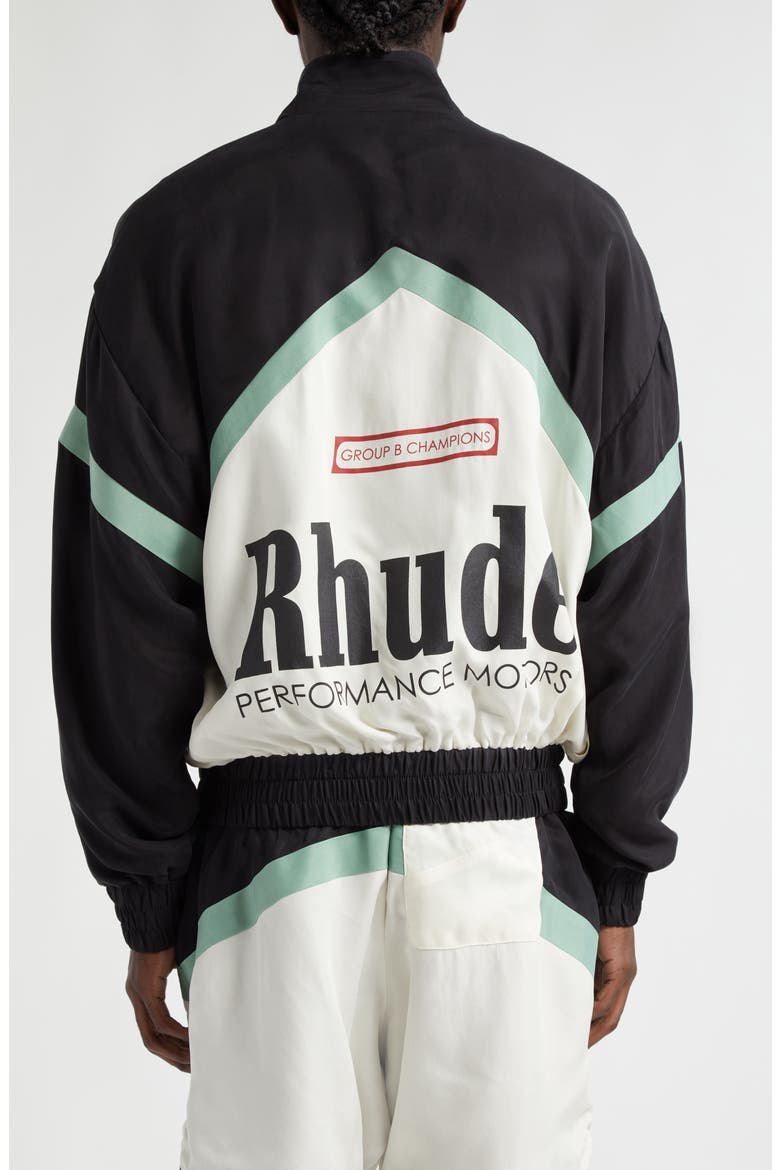 Awakening Chevron Colorblock Track Jacket, Alternate, color, BLACK/ GREEN/ CREME
