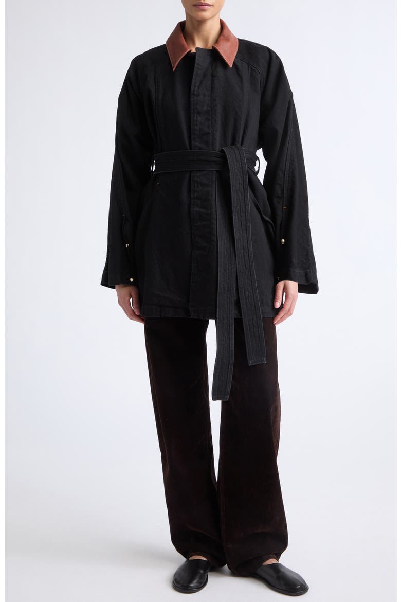 Sweep Belted Cotton Coat, Main, color, DUSK WASH TAN