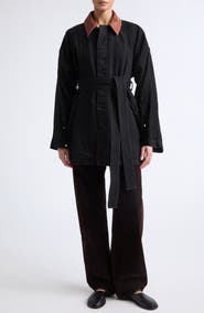 OSSOU Sweep Belted Cotton Coat