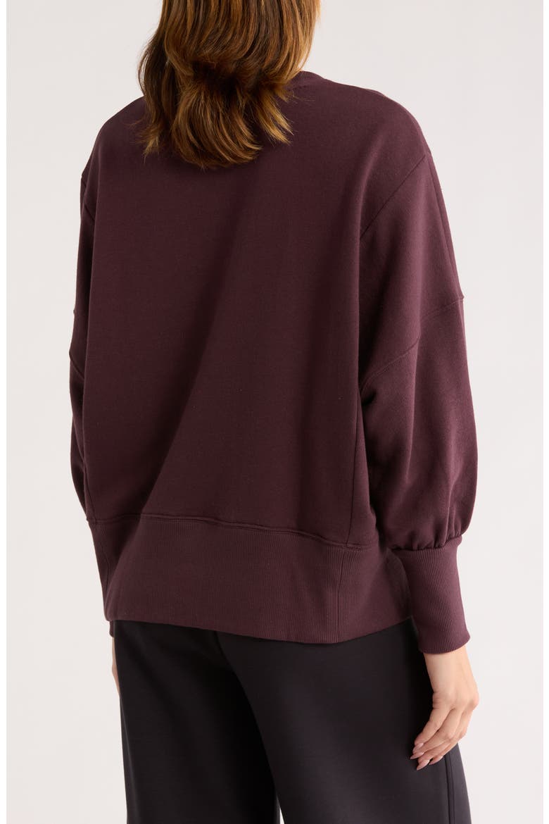 Wind Down Terry Volume Crewneck Sweatshirt, Alternate, color, BURGUNDY FUDGE