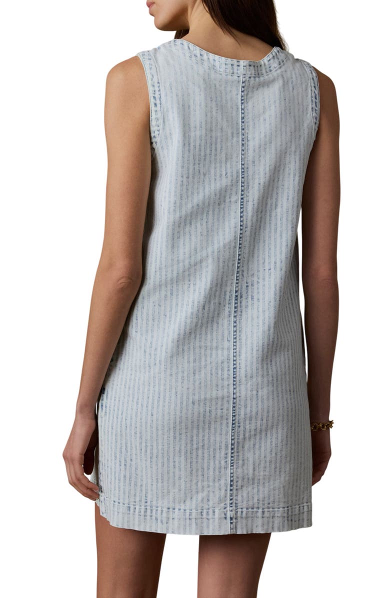 Faherty Topsail Malibu Stripe Sleeveless Denim Minidress, Alternate, color, Breakwater Stripe