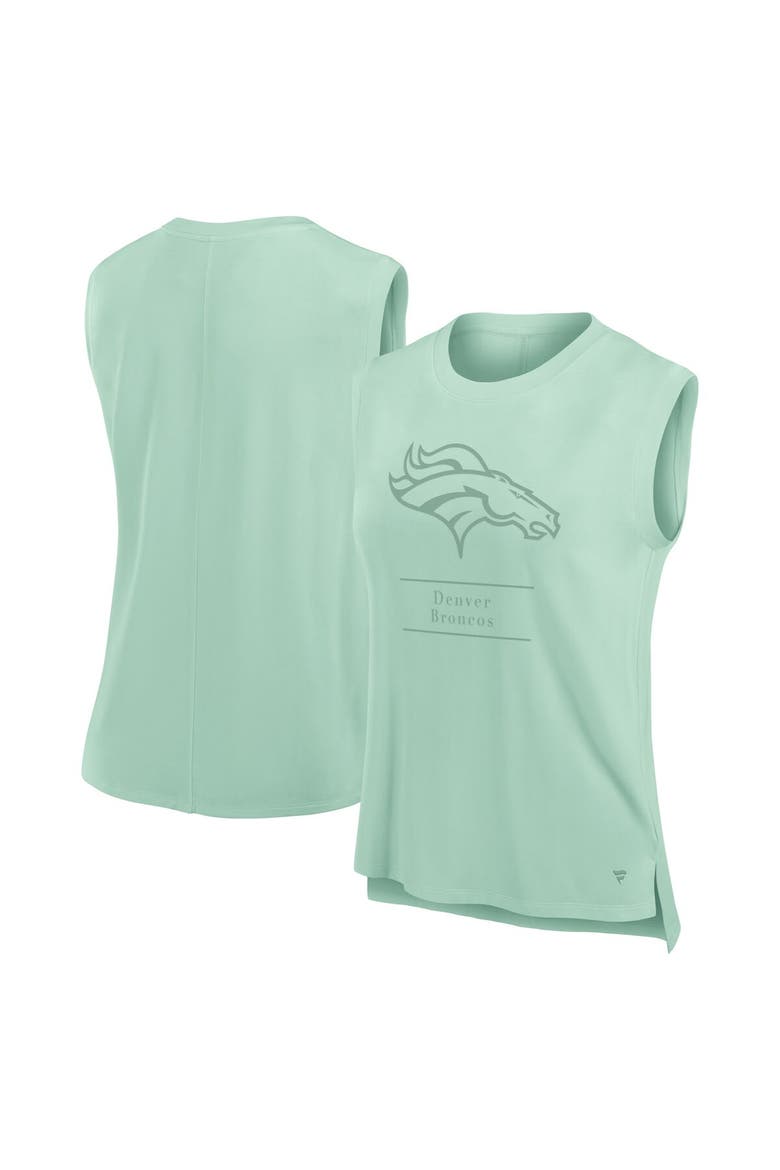 Women's Fanatics Mint Denver Broncos Studio Embrace Tank Top, Main, color, Mint
