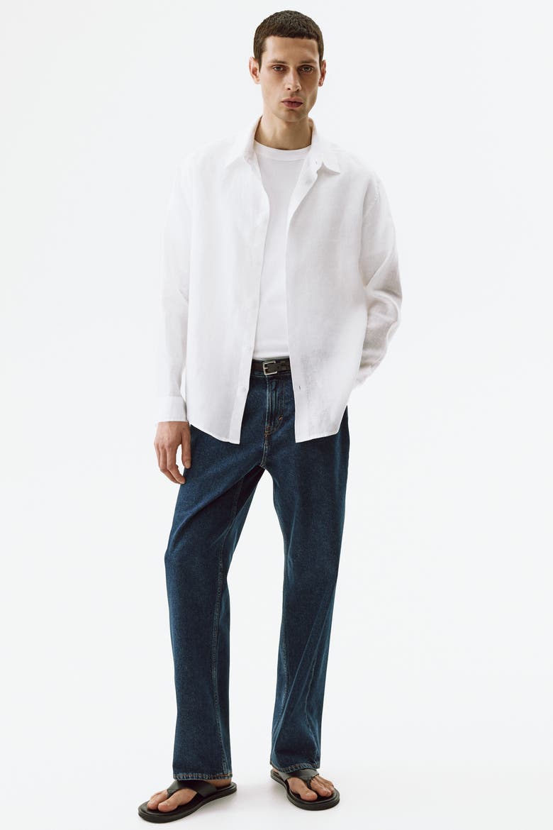 Relaxed-fit Linen Shirt, Alternate, color, White