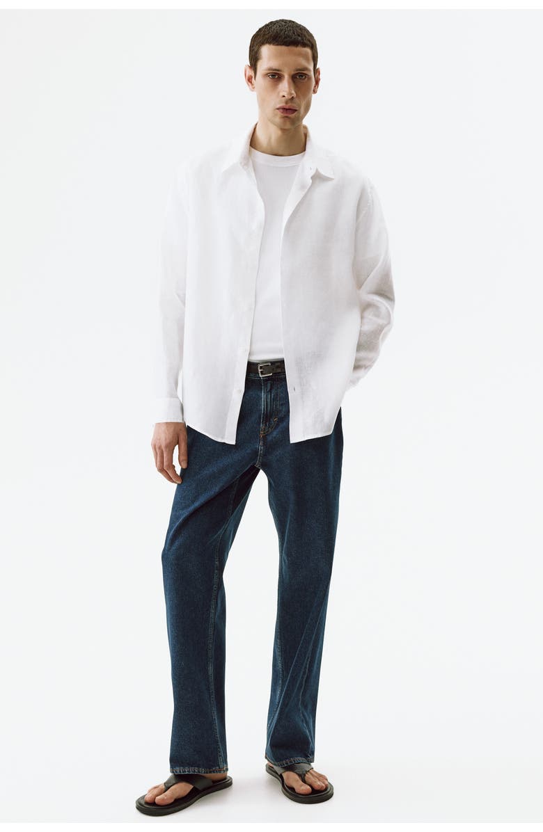 H&M Relaxed-fit linen shirt, Alternate, color, White