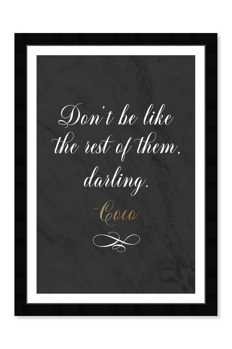 Dont Be Like The Rest Framed Wall Art, Alternate, color, BLACK
