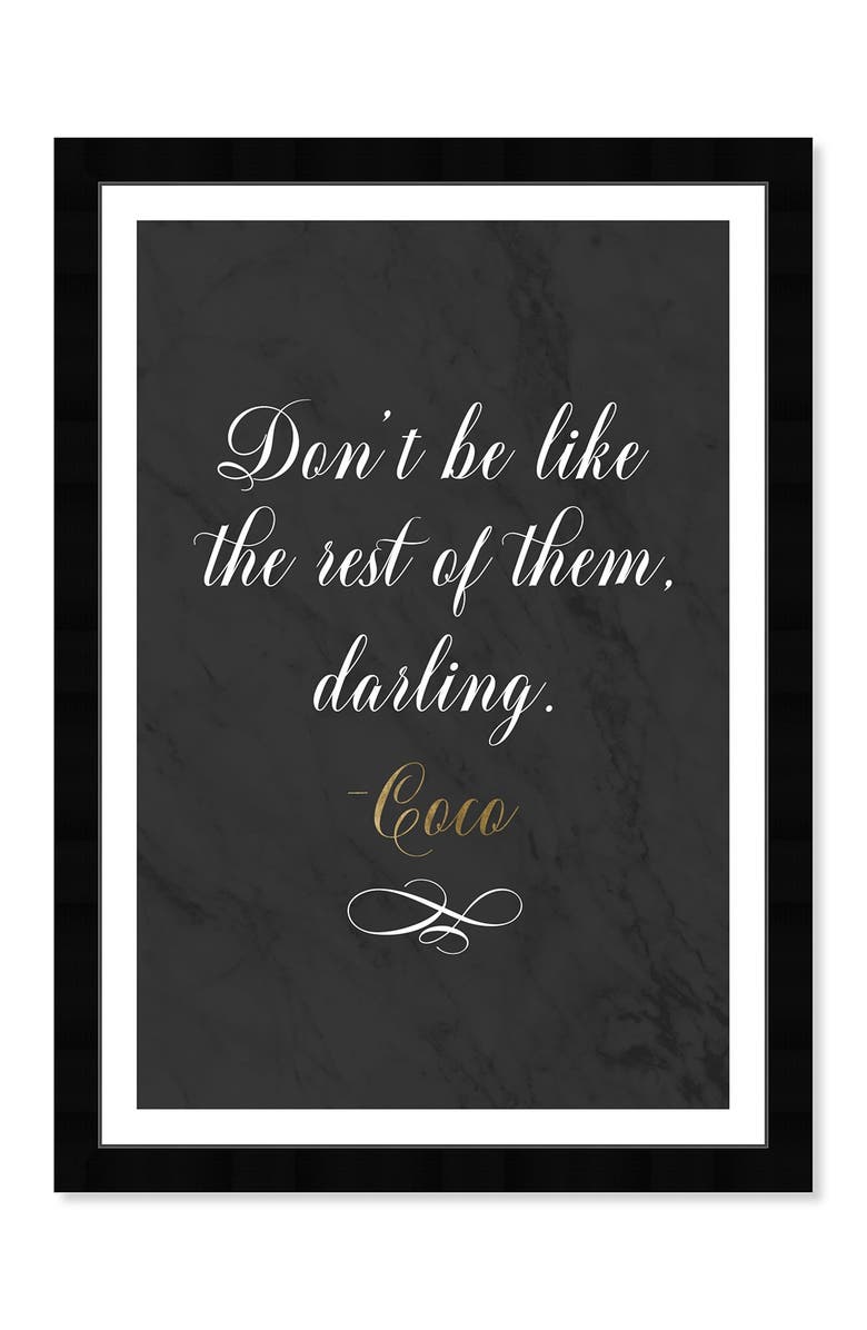 Wynwood Studio Dont Be Like The Rest Framed Wall Art, Alternate, color, Black