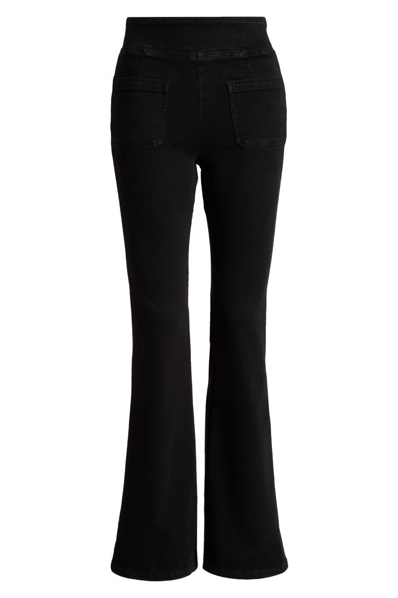 Jetset Flare Pull-On Jeans, Alternate, color, SHEEN NOIR
