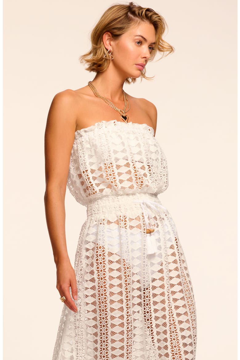 Henrietta Strapless Sheer Cover-Up Dress, Alternate, color, WHITE COTTON