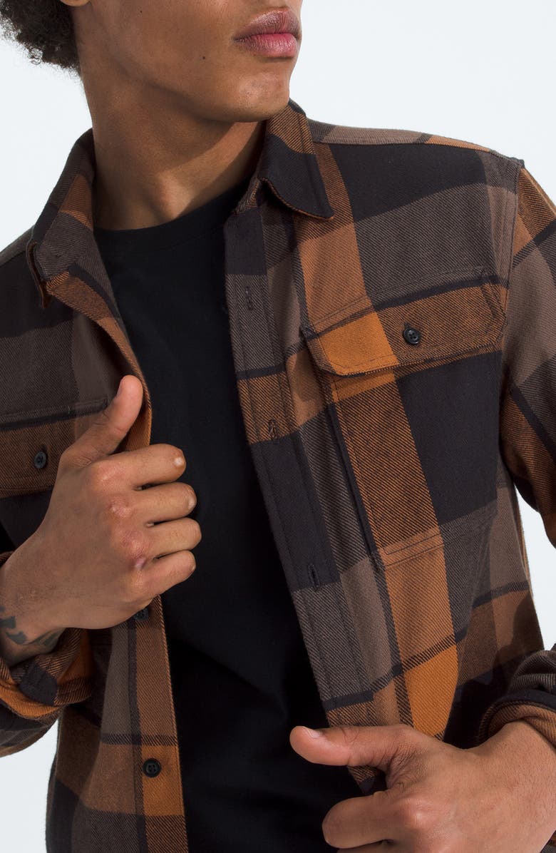 The North Face Arroyo Plaid Cotton Flannel Button-Up Shirt, Alternate, color, Burnt Umber Macro Small Plaid