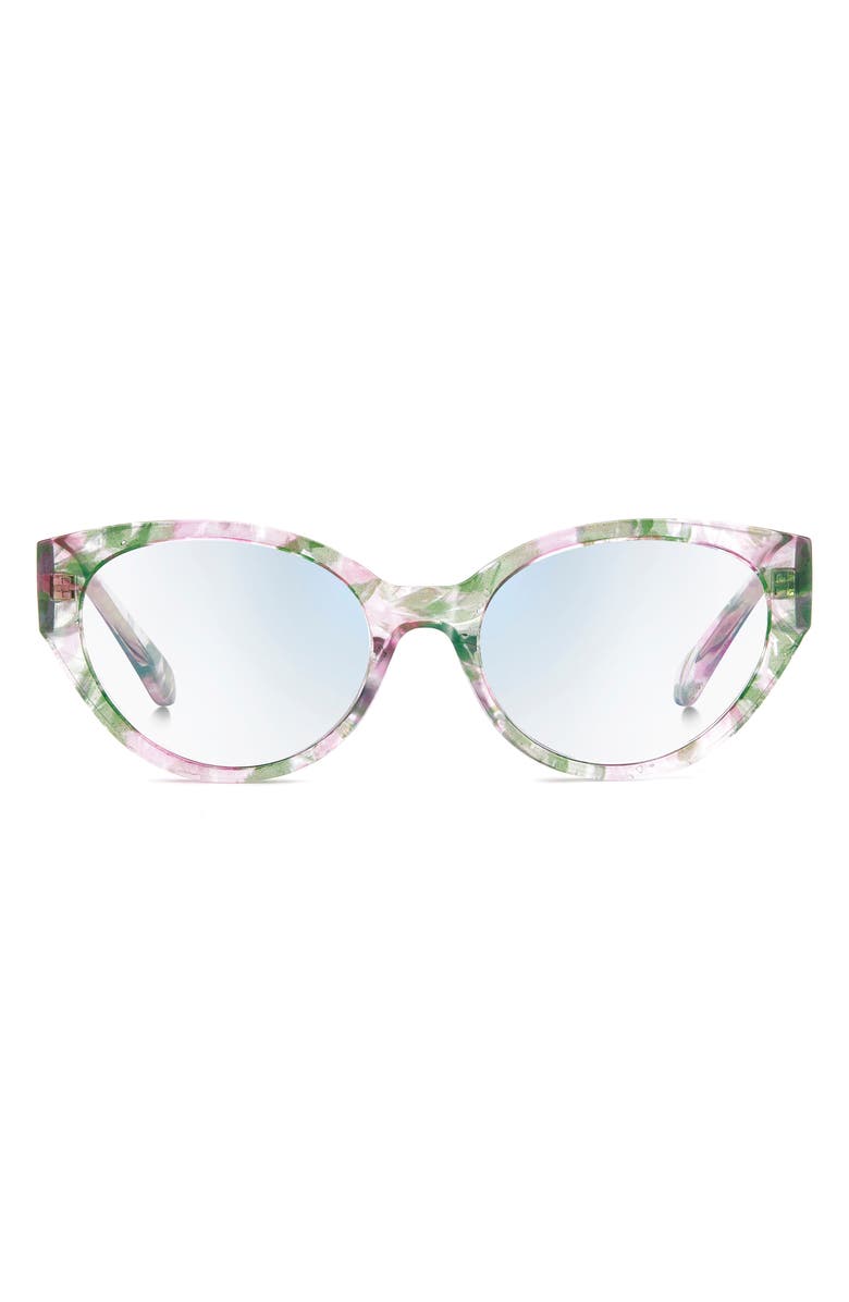 Kate Spade New York 53mm Reading Glasses, Main, color, Crystal Pattern/ Blue As