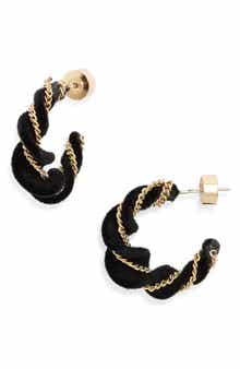 Velvet Chain Hoop Earrings