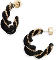 Nordstrom Velvet Chain Hoop Earrings