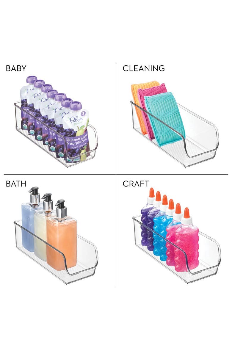 Narrow Pantry Bin for Kitchen or Cabinet Storage - Set of 4 - Clear, Alternate, color, Clear