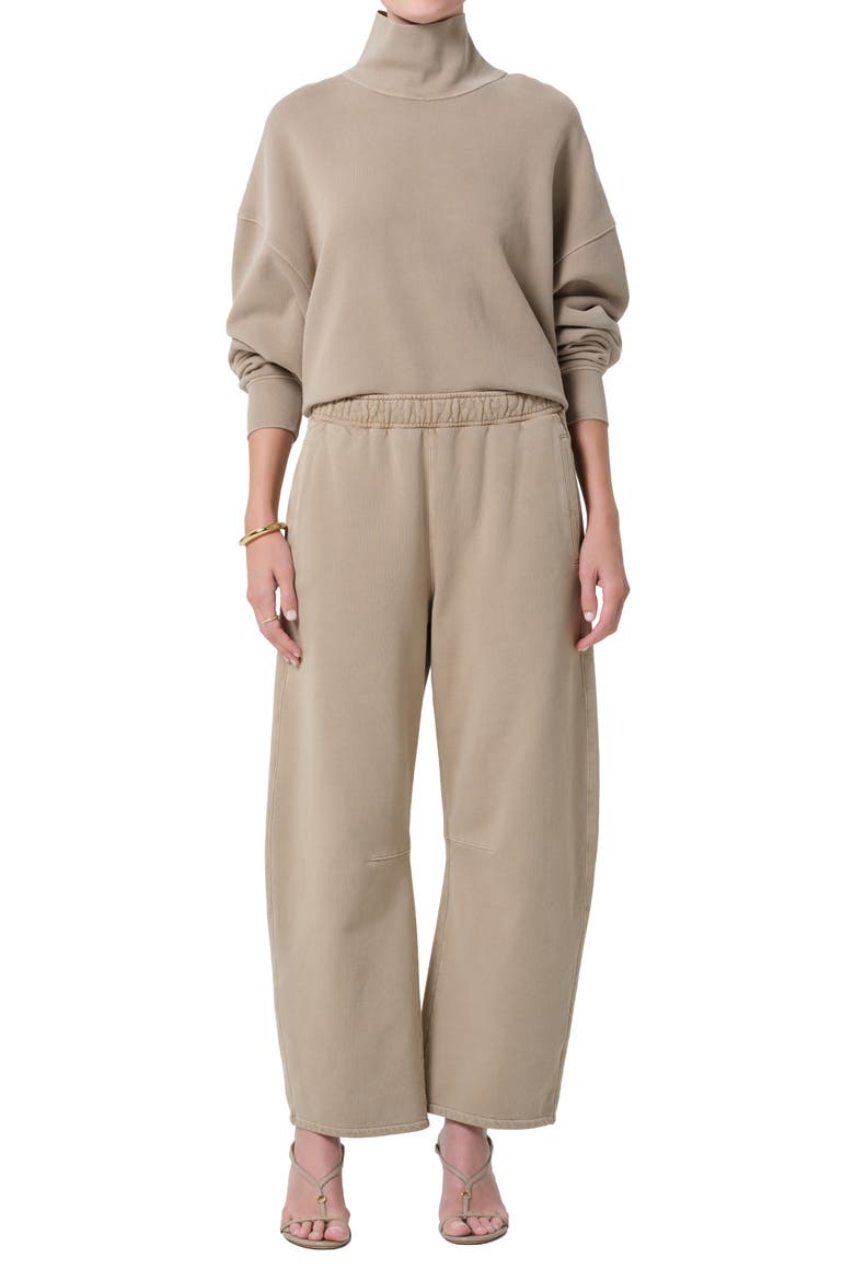 Jemma Cotton Blend Mock Neck Sweatshirt, Alternate, color, CATALINA LIGHT BEIGE