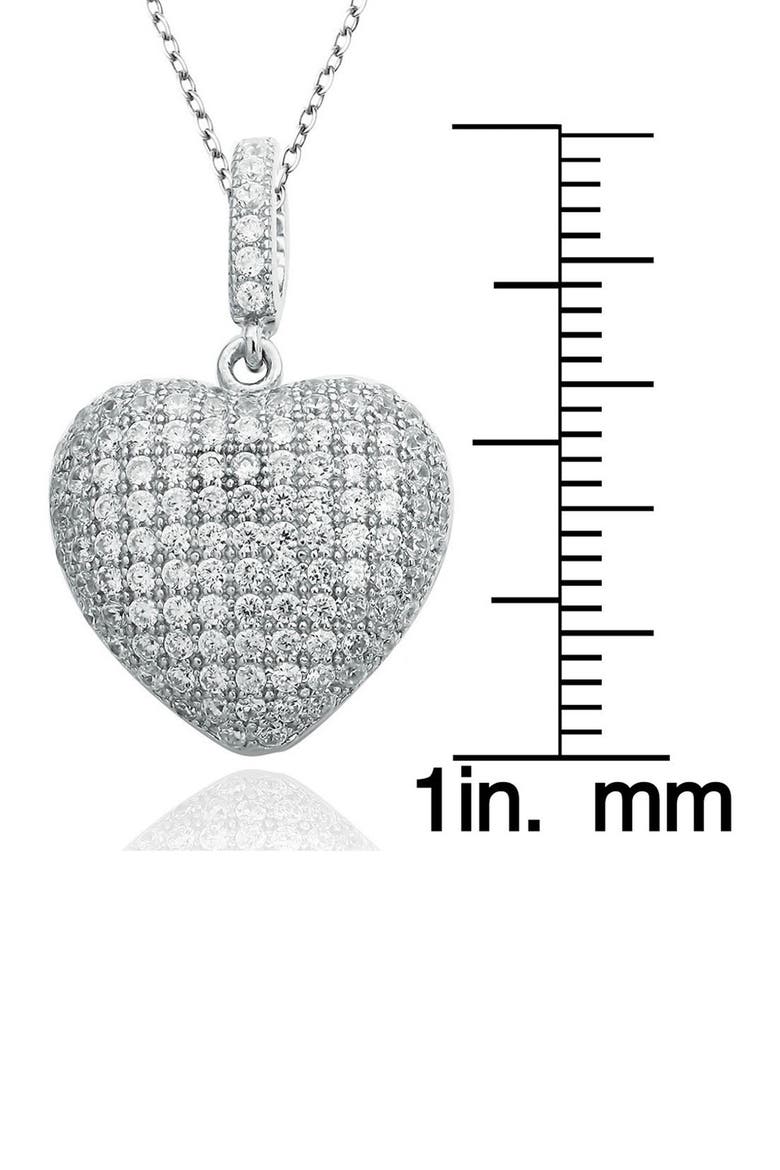 CZ Pavé Heart Pendant Necklace, Alternate, color, WHITE