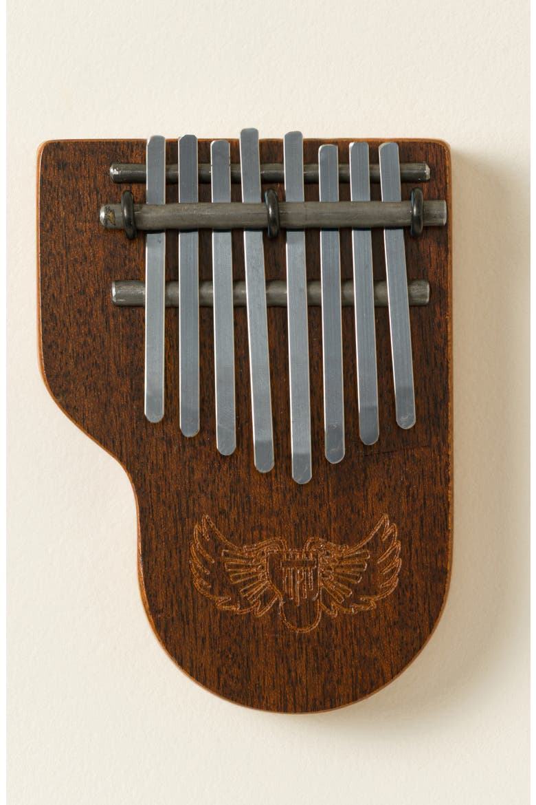Upcycled Baby Grand Piano Kalimba by Wesla Bay Weller, Main, color, Brown