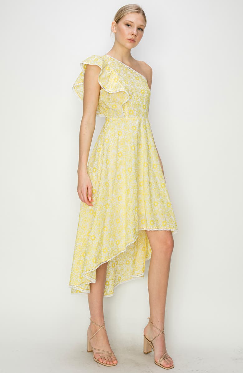 MELLODAY Floral One-Shoulder High-Low Dress, Alternate, color, 