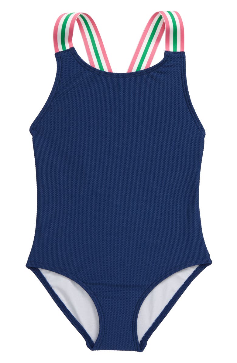 Mini Boden Retro Stripe Swimsuit, Main, color,