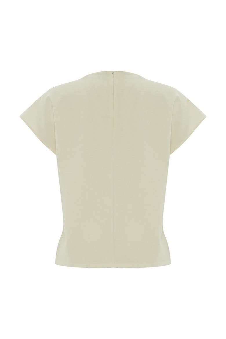 Embroidered Detail Crew Neck T Shirt, Alternate, color, BONE