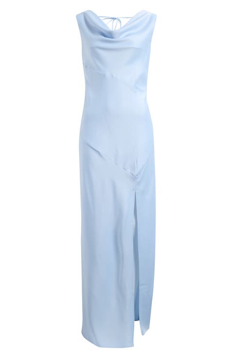 Lea Cowl Neck Satin Gown
