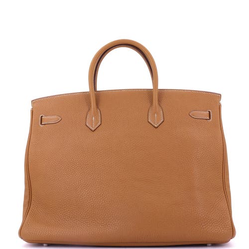 Pre-owned Hermes Hermes Birkin Handbag Brown Togo With Palladium Hardware 40 In Gold