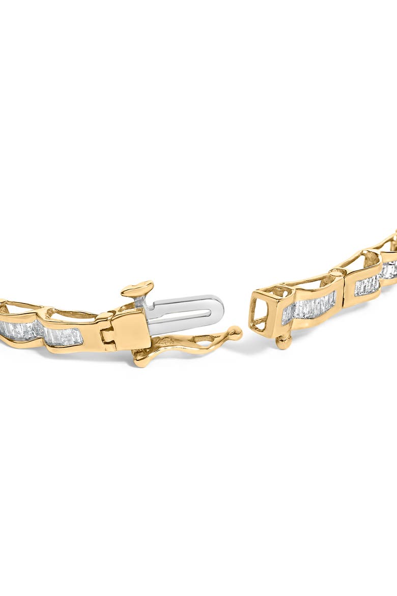 10K Yellow Gold 2.00 Cttw Baguette Diamond Channel Set Link Bracelet, Alternate, color, Yellow Gold