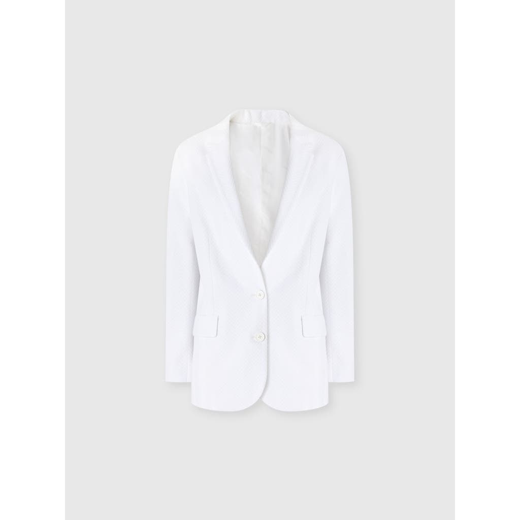 Missoni Single-breasted Blazer In Cotton And Zig Zag Viscose Tone On Tone In White
