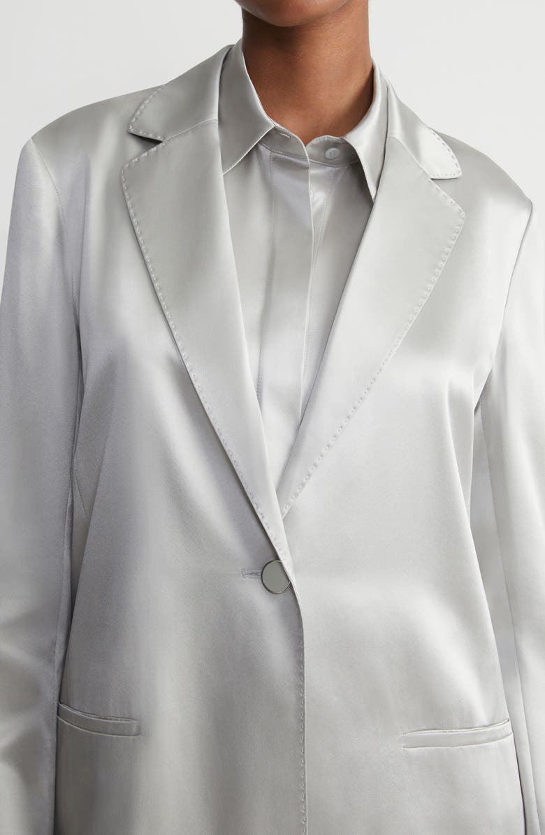 Lafayette 148 New York One-Button Satin Blazer, Alternate, color, 