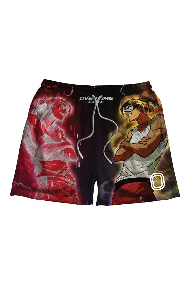 Anime Rival Mesh Basketball Shorts, Alternate, color, BLACK