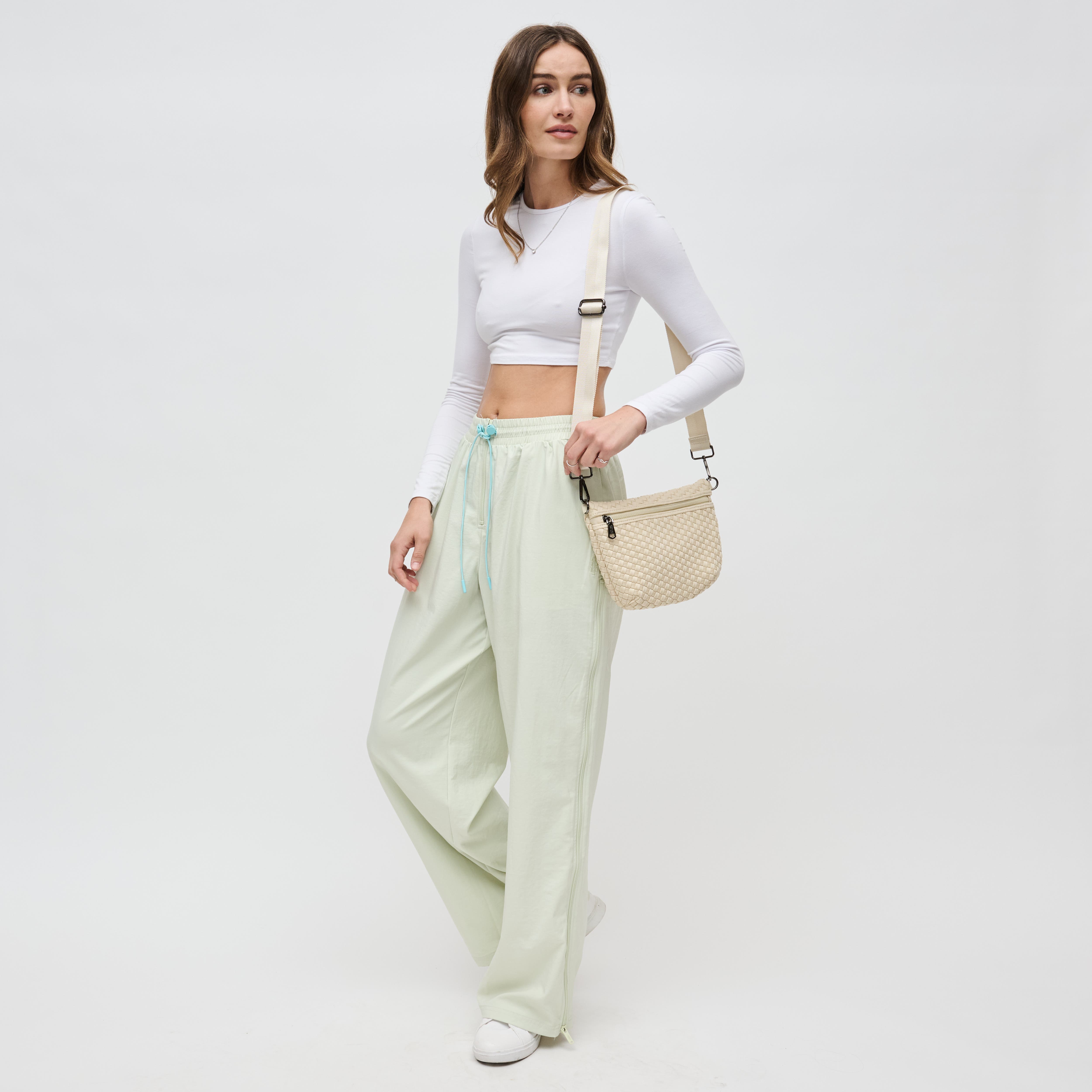 Sol and Selene Ethereal - Woven Neoprene Crossbody Bag, Alternate, color, Cream