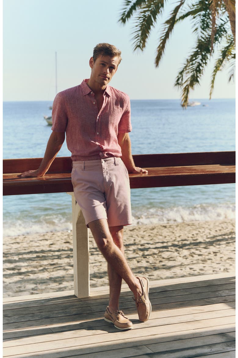 Hampton Slim Fit Twill Chino Shorts, Alternate, color, PINK TWILL