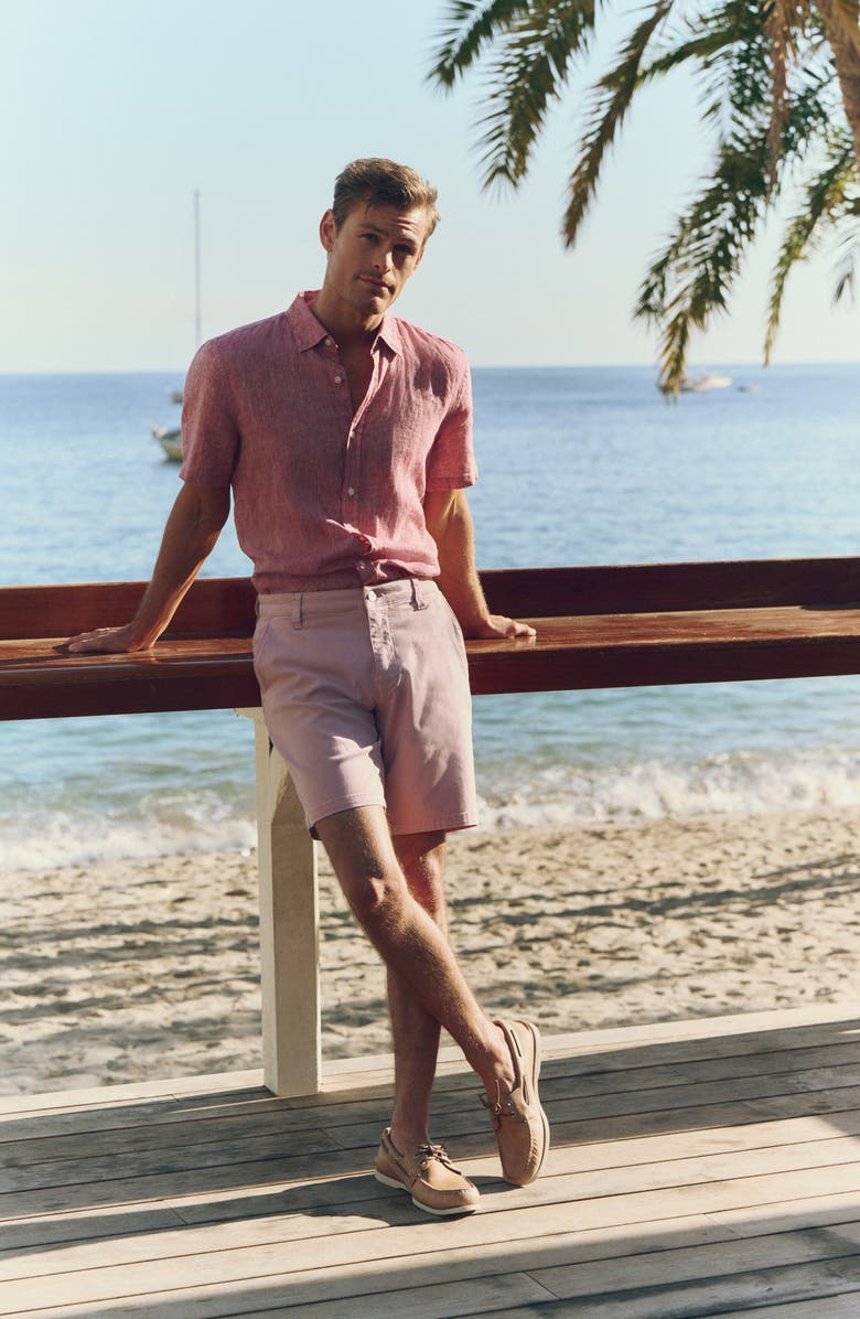 34 Heritage Hampton Slim Fit Twill Chino Shorts, Alternate, color, Pink Twill