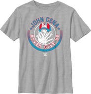 WWE Boy's WWE John Cena Never Give Up Logo  Graphic T-Shirt