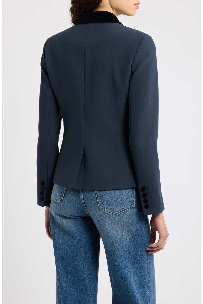 Evalina Peter Pan Collar Jacket, Alternate, color, NAVY