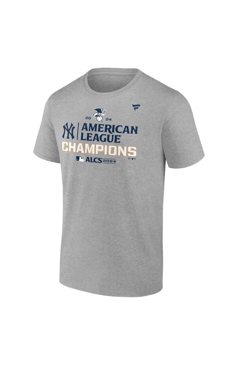 FANATICS Men's Fanatics Heather Gray New York Yankees 2024 American League Champions Locker Room Big & Tall T-Shirt, Alternate, color, 
