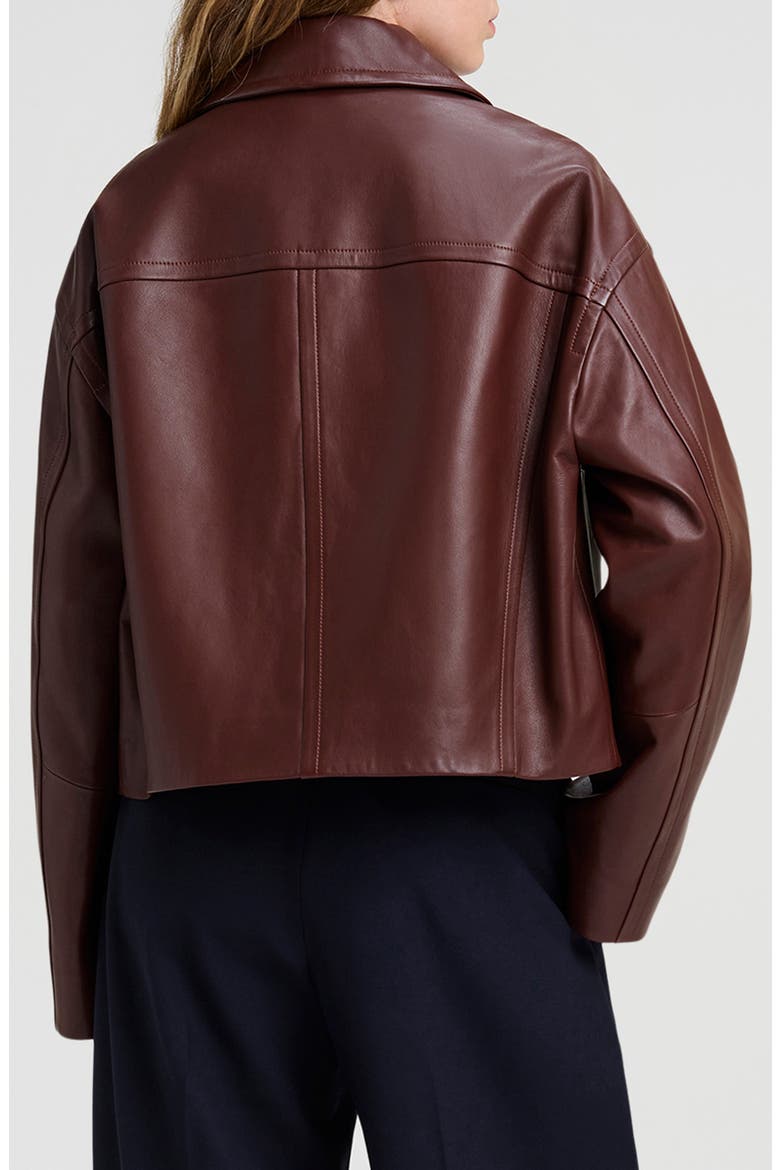 Brooks Leather Jacket, Alternate, color, MILK CHOCOLATE