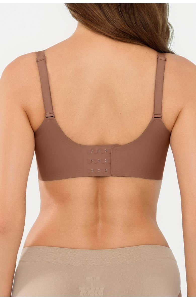 Popilush Seamless Wireless Jelly Leopard Contour Minimizer Support Bra, Alternate, color, Latte