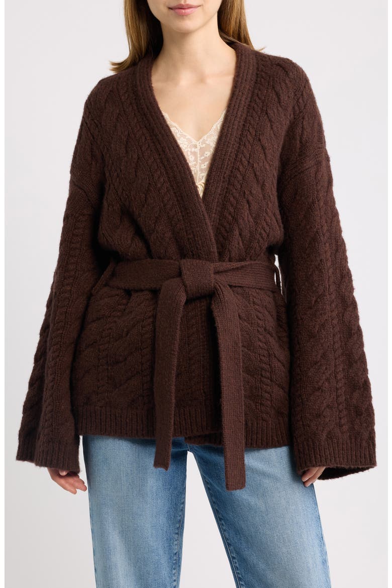Alpine Cable Cardigan, Main, color, SYCAMORE BARK